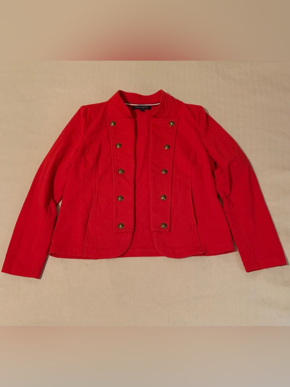 Tommy Hilfiger Bright Red Military-Style Blazer